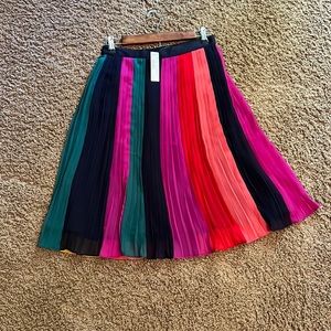 NWT J Crew size 4 petite multicolor pleated skirt